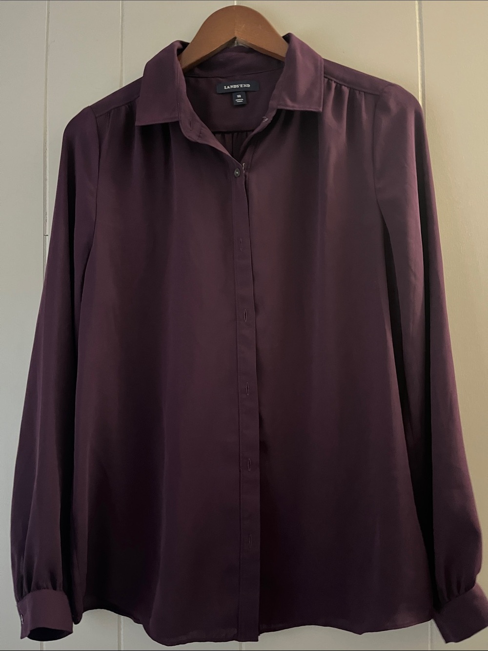 Lands' End Men's Deep Plum Dress Shirt